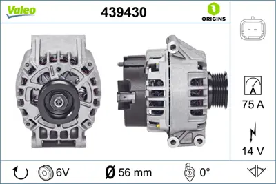 VALEO 439430 Alternator 12v 75a Clıo Megane Scenıc 