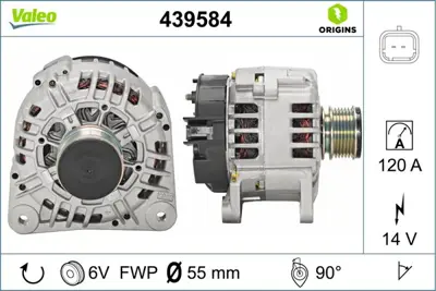 VALEO 439584 Alternator 14v 125a Clıo Iv 12> Captur I 13> Symbol Iıı 13> Fluence 10> Megane Iıı 10> Logan Iı 12>  