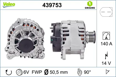 VALEO 439753 Alternator 14v 140a A3 Tt Passat Superb Crafter T6  