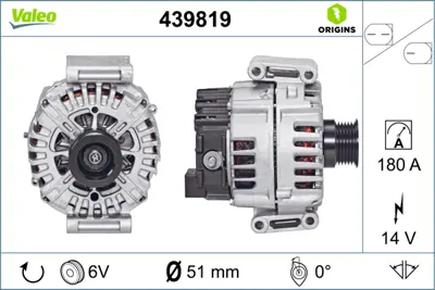 VALEO 439819 Alternator (14v 180a) C-Class W204 11>14 E-Class W212 11>15 