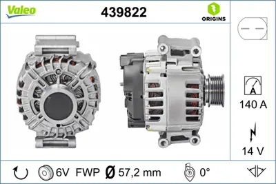 VALEO 439822 Alternator 14v 140a Cc Eos Golf Vı Jetta Passat Scırocco Tıguan A3 Altea Leon Toledo Superb Yetı 