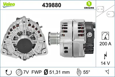 VALEO 439880 Alternator (14v 200a) C-Class W205 14>18 S205 14>18 