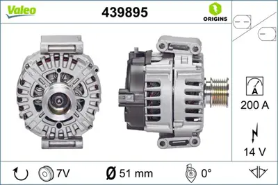 VALEO 439895 Alternator (12v 200ah) C218 13>17 W212 09>15 W213 16>18 C207 13>16 Sprınter 906 09> 