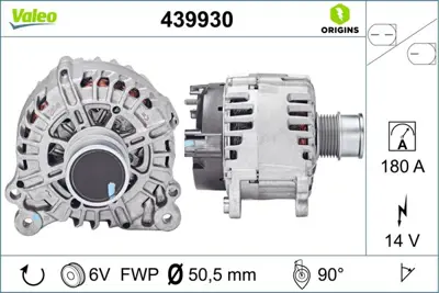 VALEO 439930 Alternator 14v 180a Arteon Caddy Cc Golf Vıı Passat Tıguan T-Roc Ateca Leon Tarraco Karoq Kodıaq Oct 