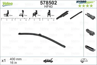 VALEO 578502 Sılecek Supurgesı On Muz Tıp 400mm Hf40 (Hydroconnect Coklu Baglantı) / (X1) 