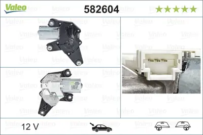 VALEO 582604 Sılecek Motoru (Arka) Dacıa Sandero (06 / 08>10 / 12), Duster (03 / 10>) 