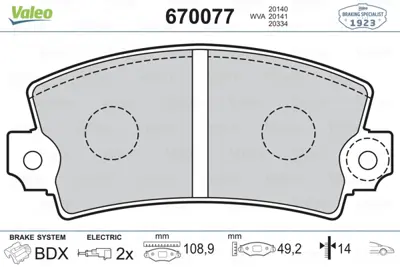 VALEO 670077 On Fren Balatası R12 Solenza                                    