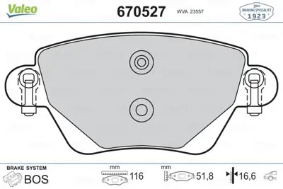 VALEO 670527 Arka Fren Balatası Kangoo 1,5dcı 1,9dtı 1.4 1.6 01> Mondeo Iıı 00 04 
