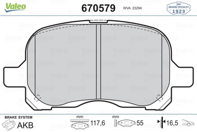 VALEO 670579 On Fren Balatası Corolla Ae111 98> 