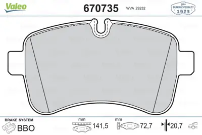VALEO 670735 Arka Fren Dısk Balata Daıly Iv 06> Daıly V 11> Tum Modeller 05 / 06> 