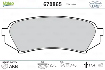 VALEO 670865 Arka Fren Balatası (Tk) Land Crusıer 100 4,2 Td / 4,7ı V8 98 
