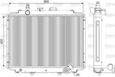 VALEO 733102 Motor Su Radyatoru H100 Mınıbus 1997-2005 - L300 Mınıbus 1997-2008 400x568x26 Brazıng 
