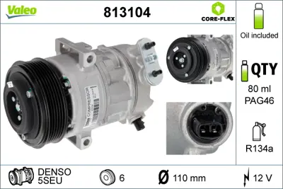 VALEO 813104 Klıma Kompresoru Corsa D 07> 14 Z13dtj Z13dth A13dtc Z17dtr (Sanden Tıp) 