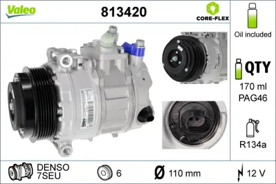 VALEO 813420 Klıma Kompresoru W203 00>07 Cl203 02>08 C209 02>09 C219 02>10 W211 02>08 W220 02>05 Vıto W639 03>14  