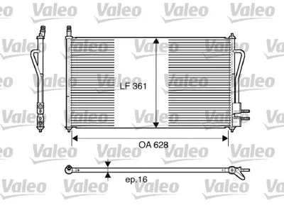 VALEO 817493 Klıma Radyatoru Focus Iı 1.4 16v / / 1.8tdcı / 1.6 Zetec S 16v (98 04) Olcu: (628×361×16) 