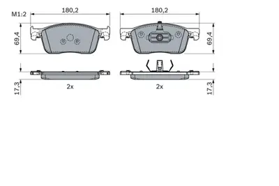 BOSCH 0986424436 On Fren Balatası Expert Iv Jumpy Iv 16> 