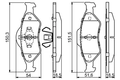 BOSCH 0986424645 On Fren Balatası Fıesta Iv / V 95>08 Fusıon 02>12 Ka 1.6 03>08 Mazda 121 Iıı 03> Abslı 