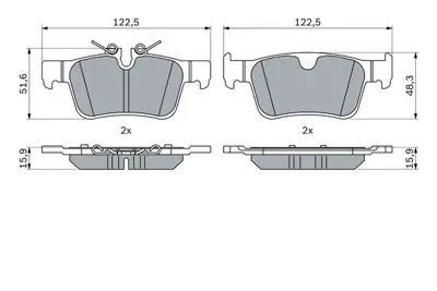 BOSCH 0986424802 Arka Fren Balatası Takımı  Volvo S90 Iı (234) 2.0 D3 16> V90 Iı (235, 236) 2.0 16> S60 Iıı 20> V60 1 