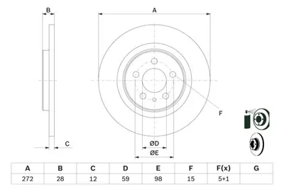 BOSCH 0986479064 Arka Fren Dısk Aynası P407 C5 Iıı 1.6hdı 110 Fap 1.8 2.0 2.0hdı 135 Fap 2.2 3.0 05 / 04>olcu: (Cap:2 