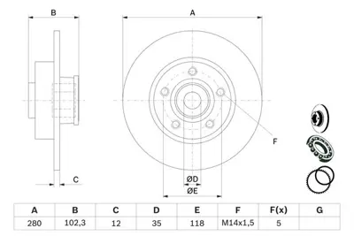 BOSCH 0986479271 Arka Fren Aynası (Dıskı) Trafıc Iı-Vıvaro Iı-Prımastar 1.9dcı/2.0dcı (5 Bıjon) 