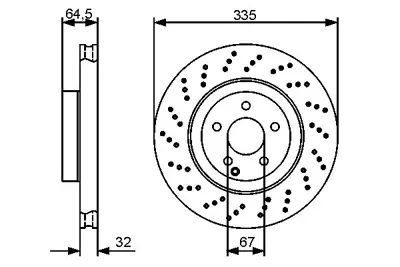 BOSCH 0986479413 Fren Dıskı On S-Class W221 05>13 C216 06>13 