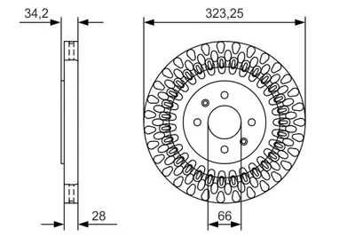 BOSCH 0986479A90 Fren Dıskı On Ds3 P208 1.6thp Cap 323mm Kalınlık 28mm 10> 