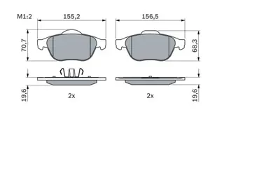 BOSCH 0986494033 On Fren Balatası Laguna Iı 1,6 16v 1,8 16v 1,9 3,0 V6 Megane Iı 05- 1,6 16v 1,5 2,0 1,9 