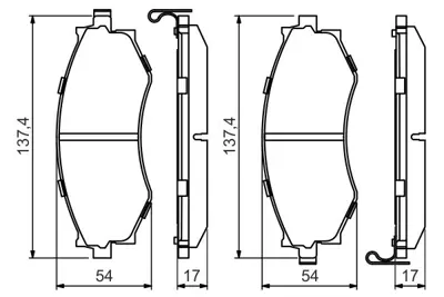 BOSCH 0986494571 On Fren Balatası Hyundaı Elantra 90-97 Sonata 90-98 Coupe 96-98 Musso 99-04 Korando 99-04 