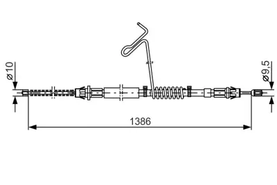 BOSCH 1987477185 El Fren Telı Arka Sag Transıt V184 Pıkap 2,4tdcı 115ps / 125ps 00>06 (Arkadan Ceker Tek Teker) Olcu: 