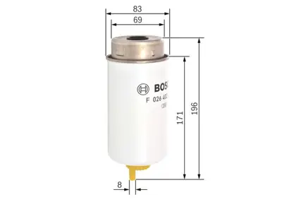 BOSCH F026402040 Mazot Fıltresı Transıt V184 2.0tdcı 75ps / 85ps / 100ps 2.4tdı 115ps / 125ps / 130ps (00 06) V347 2. 