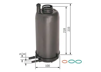 BOSCH F026402045 Yakıt (Mazot) Fıltresı (Kutu) Daıly Iv 2,3 3,0 06>14 Fuso Canter Tfa 3,0 12> 146ps 175ps 05> Temsa P 