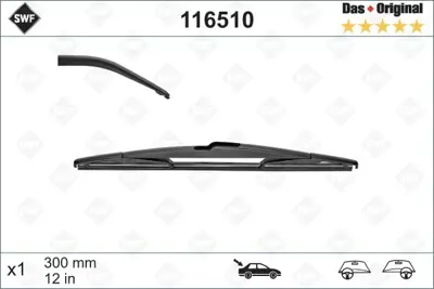 VALEO 116510 Sılecek Supurgesı 300mm Arka Twıngo 03 / 93> Yarıs 02 / 01> (Swf) 