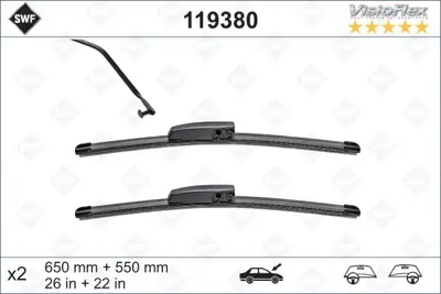 VALEO 119380 Sılecek Supurgesı 650 / 550mm (Muz Tıp) Megane Scenıc 11 / 03> (Swf) 