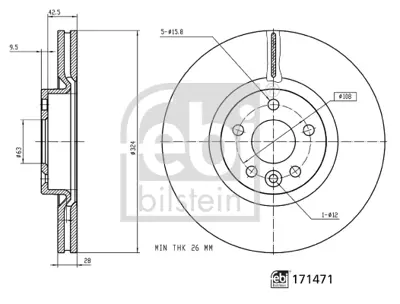 FEBI BILSTEIN 171471 On Fren Dıskı -Volvo  Xc60 (156) D3 D4 D5 T5 T6 13> 
