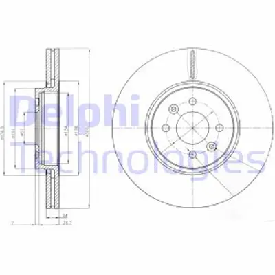 DELPHI BG3929 Fren Dıskı On Scenıc Iı 03> Grand Scenıc Iı 04> Havalı 300mm 4 Bıjon 