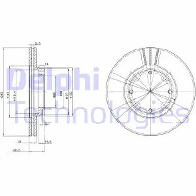 DELPHI BG2394 On Fren Dısk Aynası Havalı Excel Accent 1,3 1,5 94 00 242 Mm 