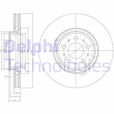 DELPHI BG4071 On Fren Dısk Aynası Havalı  S60 00>10  S80 00> 10  V70 01> 10  Xc70 02> 10 S80 I (184) 00>06 