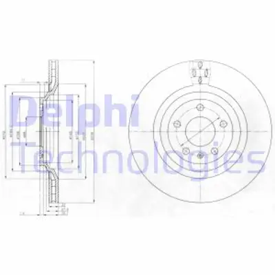DELPHI BG4087 Fren Aynası (330x22mm) Arka A6 05>11 