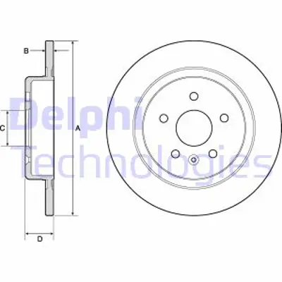 DELPHI BG4760C Fren Dıskı Arka  Opel Astra K 15> 16 Jant 288mm 
