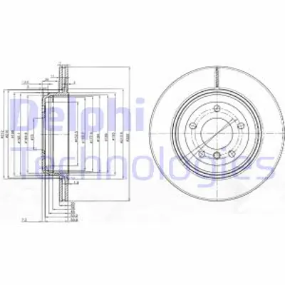 DELPHI BG3872 Fren Dıskı Arka Bmw E60  