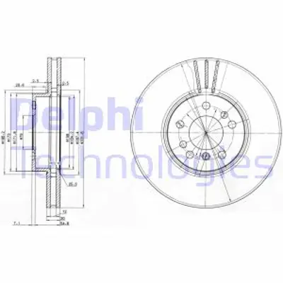 DELPHI BG3628 Fren Dıskı On Havalı Bmw  X3 E83  X5 E53 