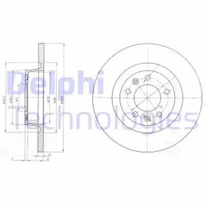 DELPHI BG4085 Arka Fren Dısk Aynası Expert Tepee Scudo Iıı Jumpy Iıı Expert Iıı 1,6hdı 90 / 2,0hdı 120 / 2,0hdı 14 