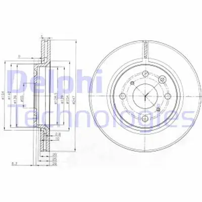 DELPHI BG3976 On Fren Dısk Aynası P107 C1 1,0 1,4hdı Toyota Aygo (06 / 05 ) Hava Sogutmalı 