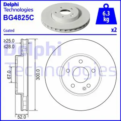 DELPHI BG4825C Fren Dıskı On Vıto W447 14> 