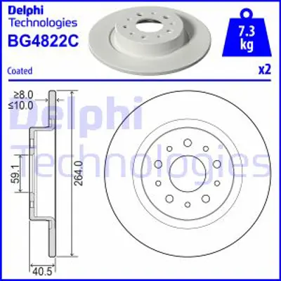 DELPHI BG4822C Arka Fren Dıskı 500l 12> Egea 15> 