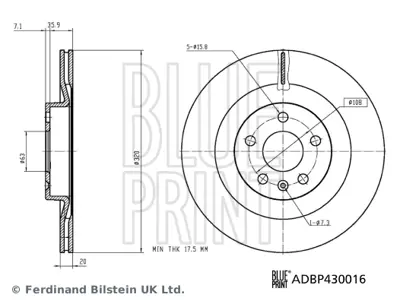 BLUE PRINT ADBP430016 Arka Fren Dıskı Volvo S90 Iı V90 Iı Xc90 Iı 15> 17 Jant 