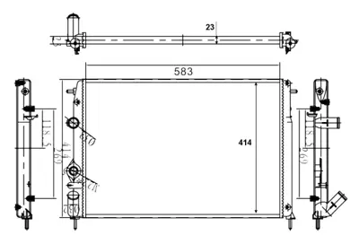 NRF 58106A Motor Radyator Megane Scenıc 1,9d / Dt / Tdı Klımalı (2 Sıra Cu+pl Sıstem) / (586x400x36) 