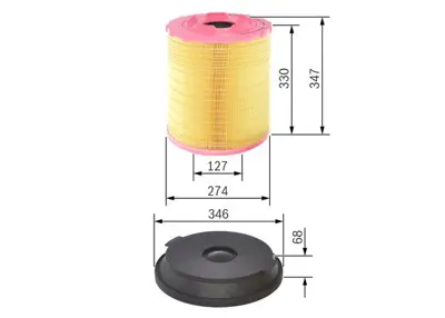 BOSCH F026400288 Hava Fıltresı Dış Mb Atego Iı Axor Iı Axor Econıc Om 904 Serı Om 906 Serı 98>04--13> 
