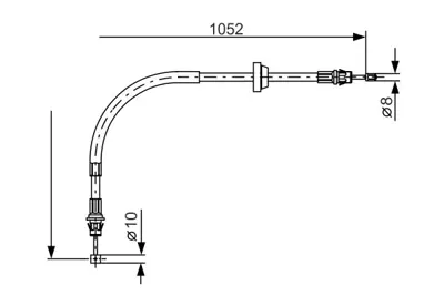 BOSCH 1987477186 El Fren Telı On (Sağ / Sol) Transıt V184 2,0tdcı / 2,4tdcı 01>06 1052mm 