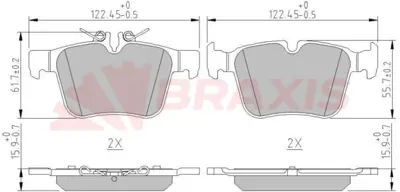 BRAXIS AA0618 Fren Balatası Arka C-Class W205 14> S205 14> C205 15> A205 16> 